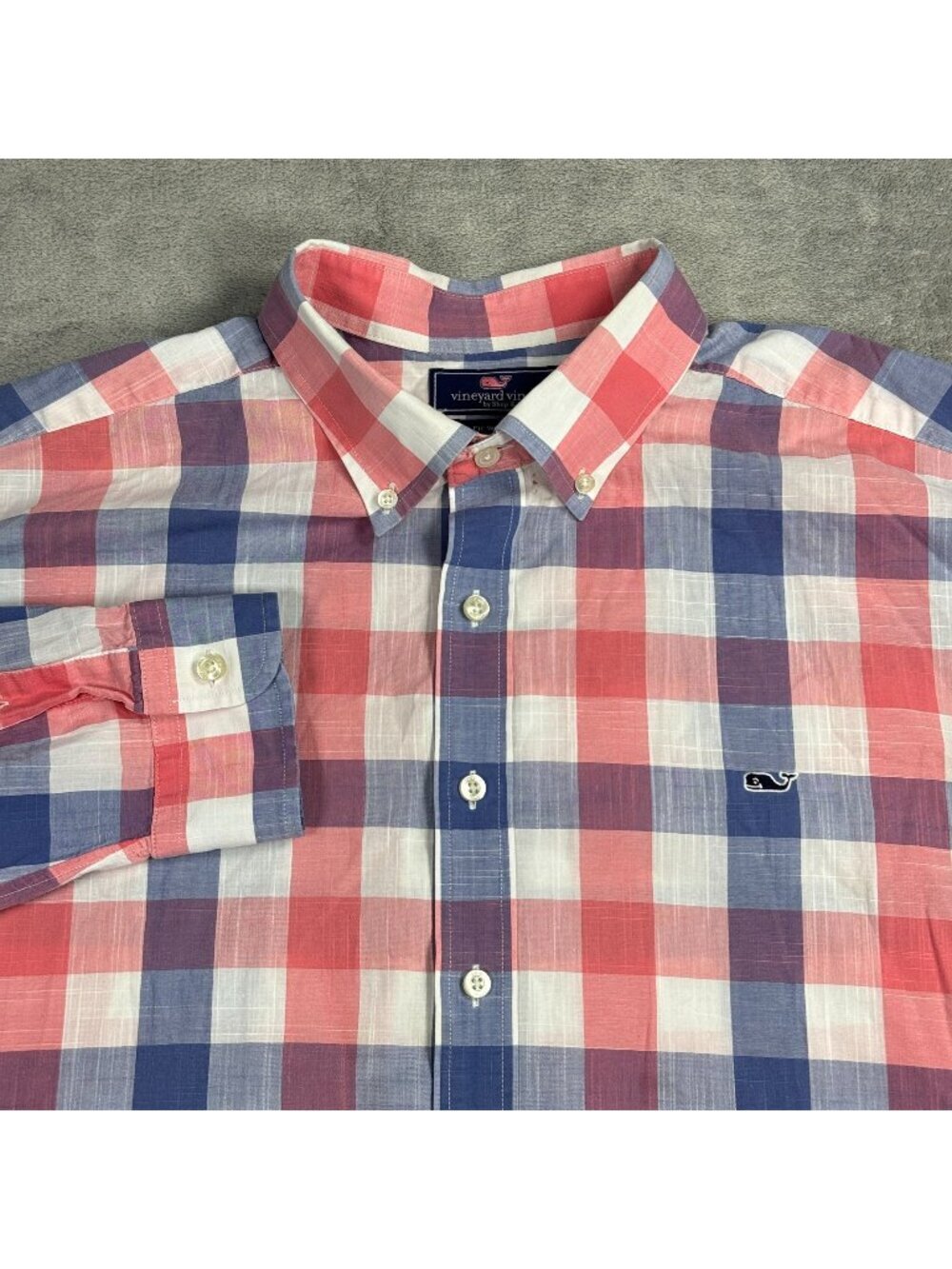 Vineyard Vines Slim Fit Whale Shirt Mens XXL Plaid Button Down Dress Shirt